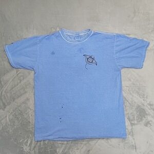 Crazy Shirts Stingray Blue Hawaii Dyed Shirt Mens Large Blue Tribal Graphic Surf